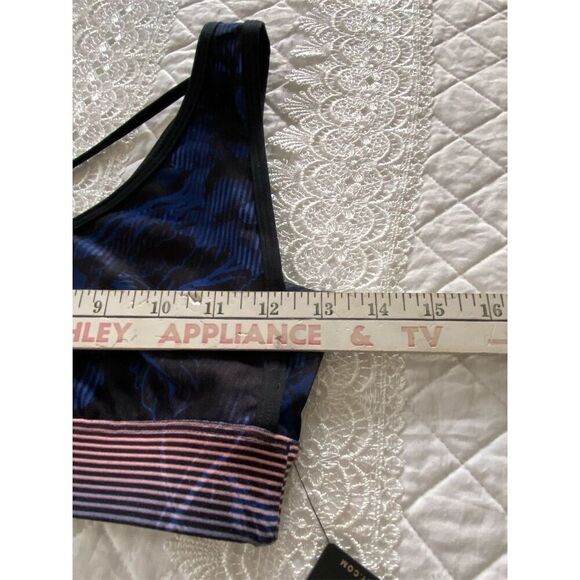 WITH Sports Bra Blue Floral Yoga Gym Activewear Size Small NWT - Picture 10 of 11